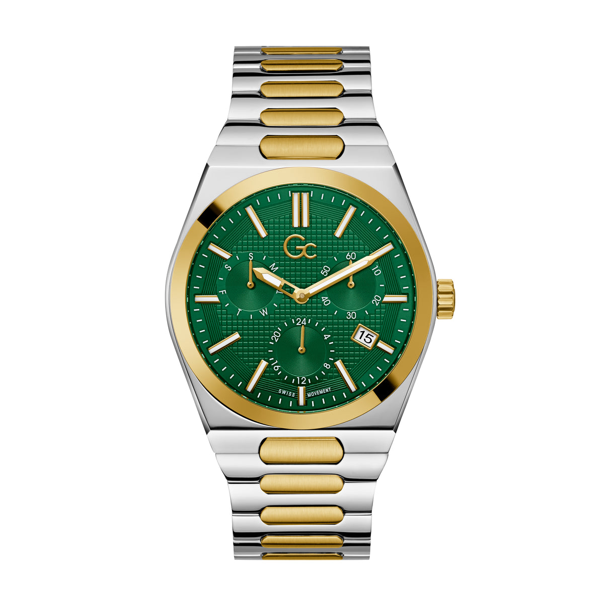 GC Men's Watch Silver &  Gold Tone Case Quartz - Z40002G9MF