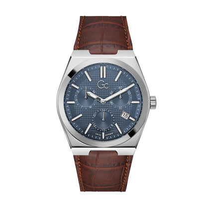 Gc Men's Watch Silver Tone Case Quartz