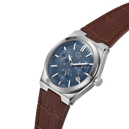 Gc Men's Watch Silver Tone Case Quartz
