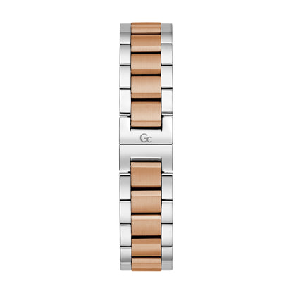 Gc Women's Watch Silver & Rose Gold Tone Case Quartz