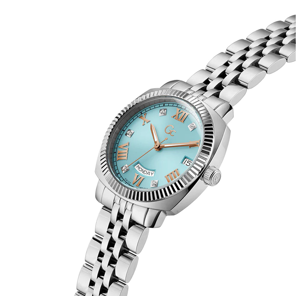 GC Women's Watch Silver Tone Case  Blue Dial Quartz