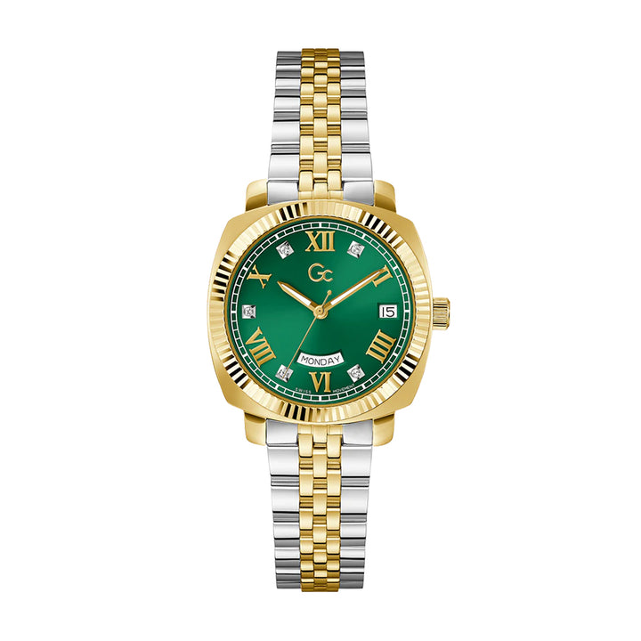 GC Women's Watch Yellow Gold Tone Case Green Dial Quartz