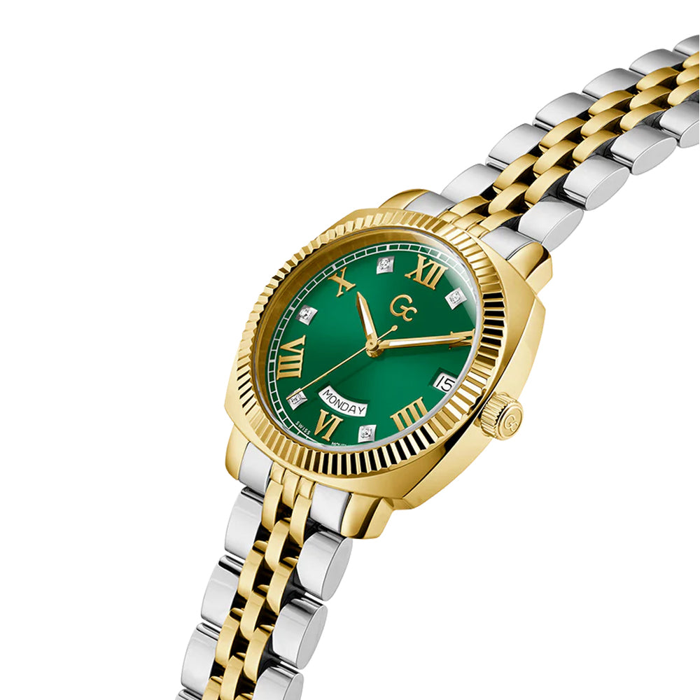 GC Women's Watch Yellow Gold Tone Case Green Dial Quartz