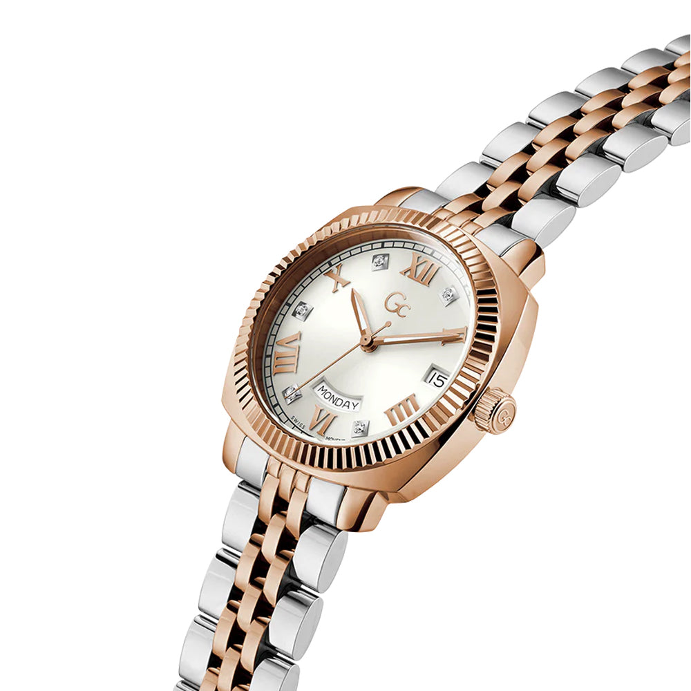 GC Women's Watch Rose Gold Tone Case White Dial Quartz