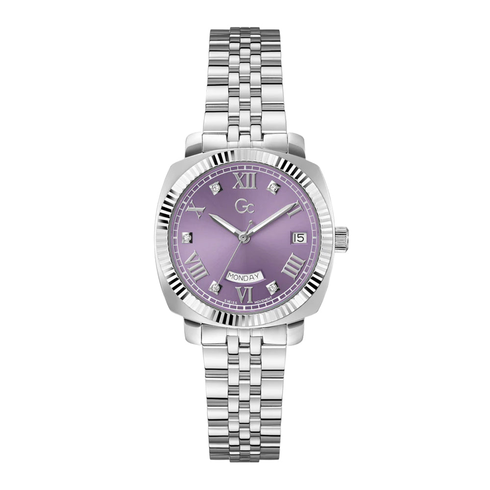 GC Women's Watch Silver Tone Case Purple Dial Quartz