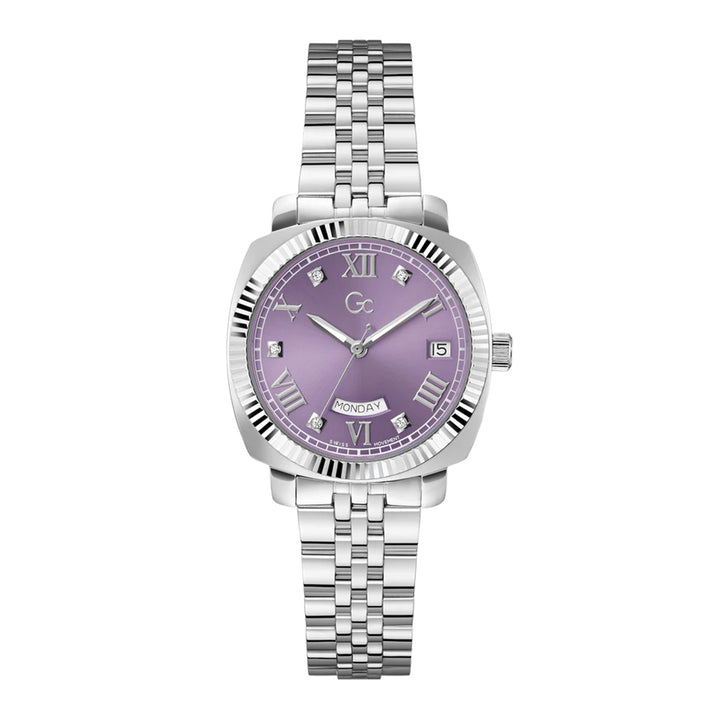 GC Women's Watch Silver Tone Case Purple Dial Quartz