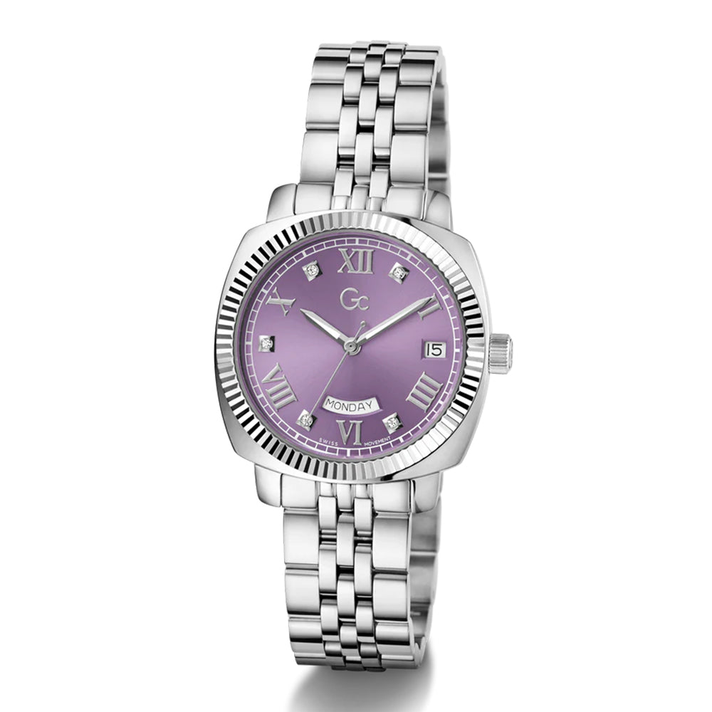 GC Women's Watch Silver Tone Case Purple Dial Quartz