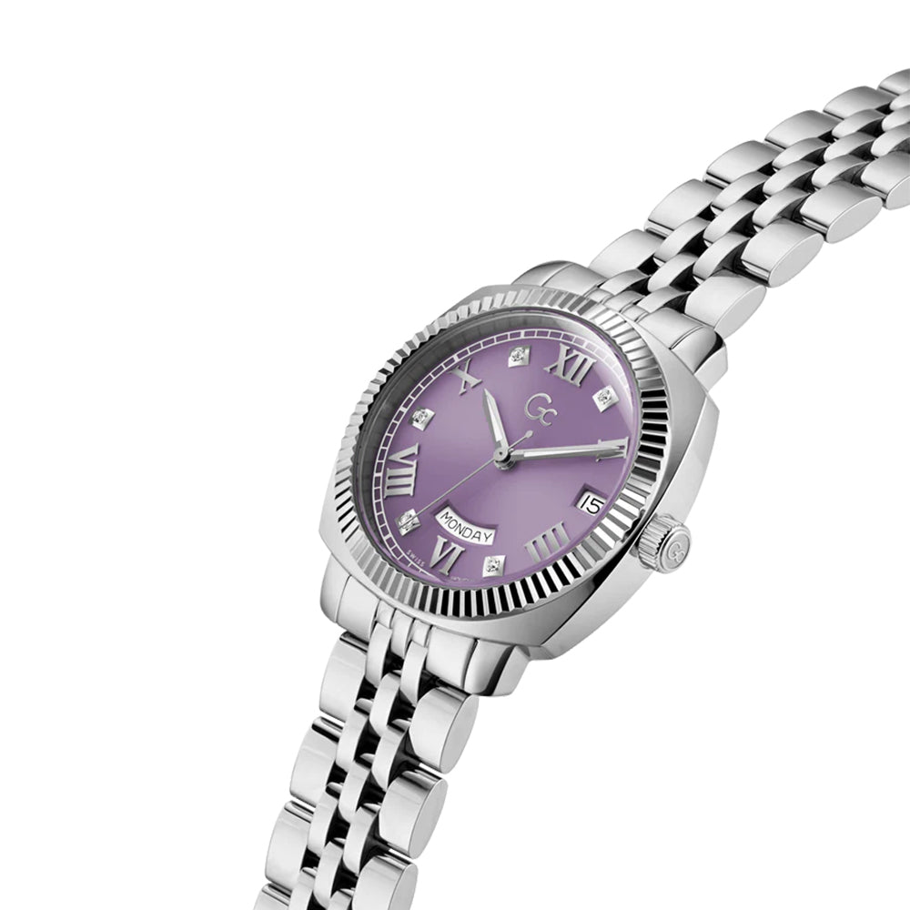 GC Women's Watch Silver Tone Case Purple Dial Quartz - Z44005L3