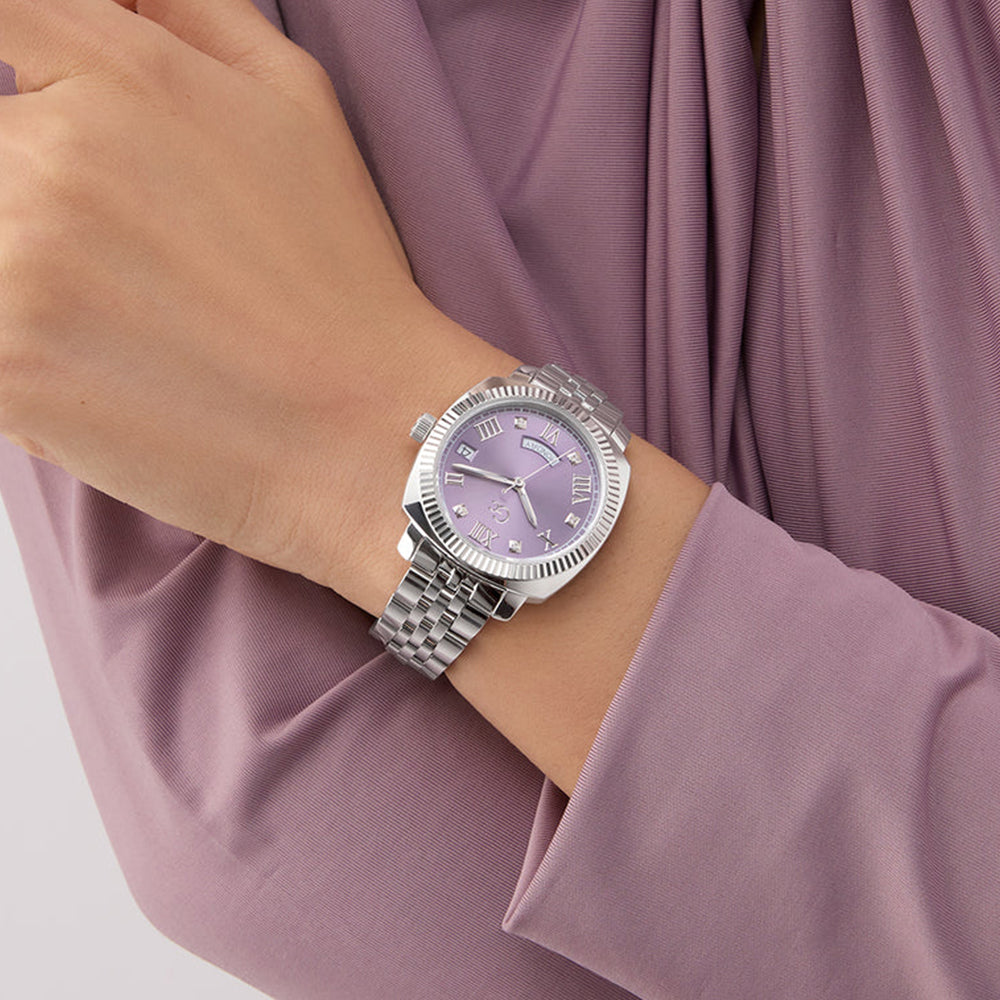 GC Women's Watch Silver Tone Case Purple Dial Quartz