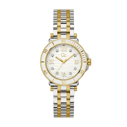 GC Women's Watch Silver & Yellow Gold Tone Case  White Dial Quartz