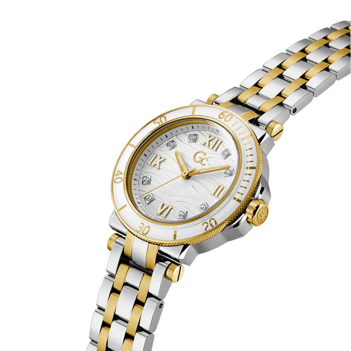 GC Women's Watch Silver & Yellow Gold Tone Case  White Dial Quartz