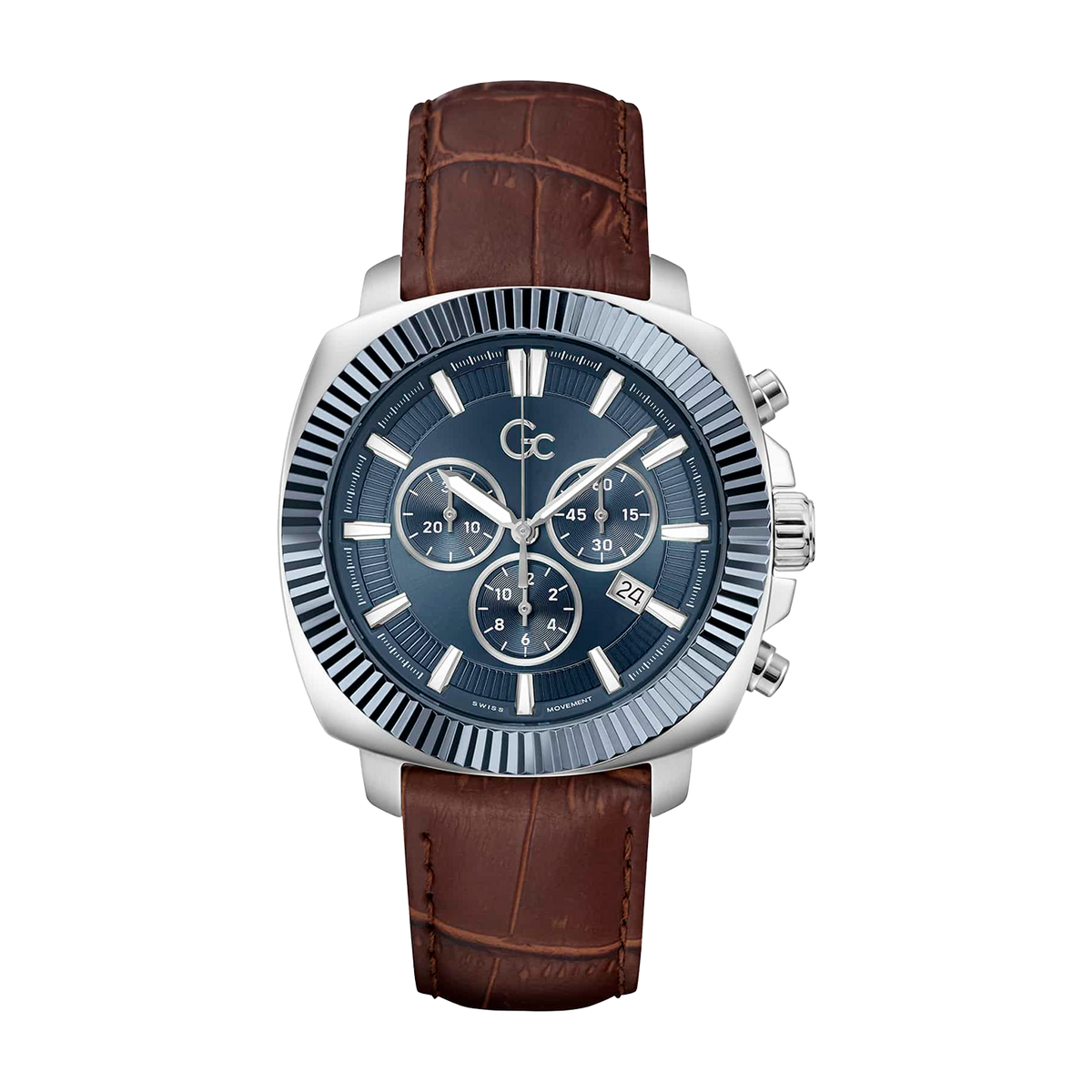 GC Men's Watch Silver Tone Case Blue Dial Quartz