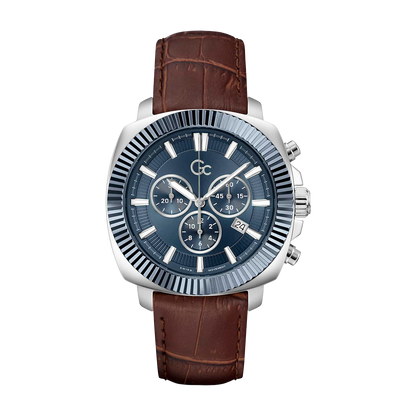 GC Men's Watch Silver Tone Case Blue Dial Quartz - Z46004G7MF