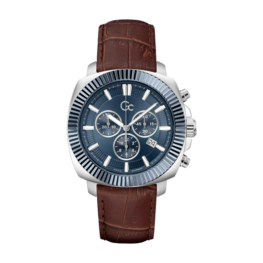 GC Men's Watch Silver Tone Case Blue Dial Quartz