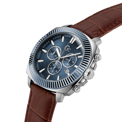 GC Men's Watch Silver Tone Case Blue Dial Quartz - Z46004G7MF