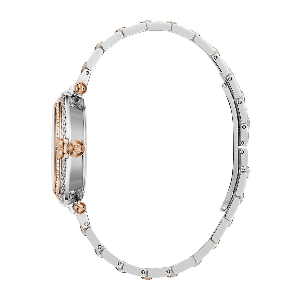 GC Women's Watch Silver & Rose Gold Case White Dial Quartz - Z52001L1MF