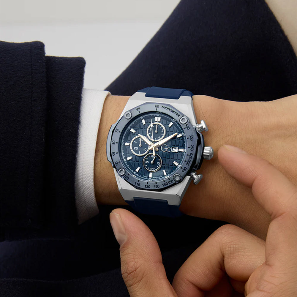 GC Men's Watch Silver & Blue Tone Case Blue Dial Quartz