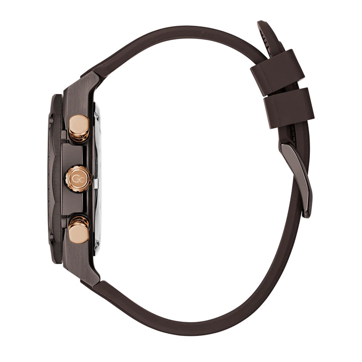 GC Men's Watch Brown & Rose Gold Tone Case Beige Dial Quartz