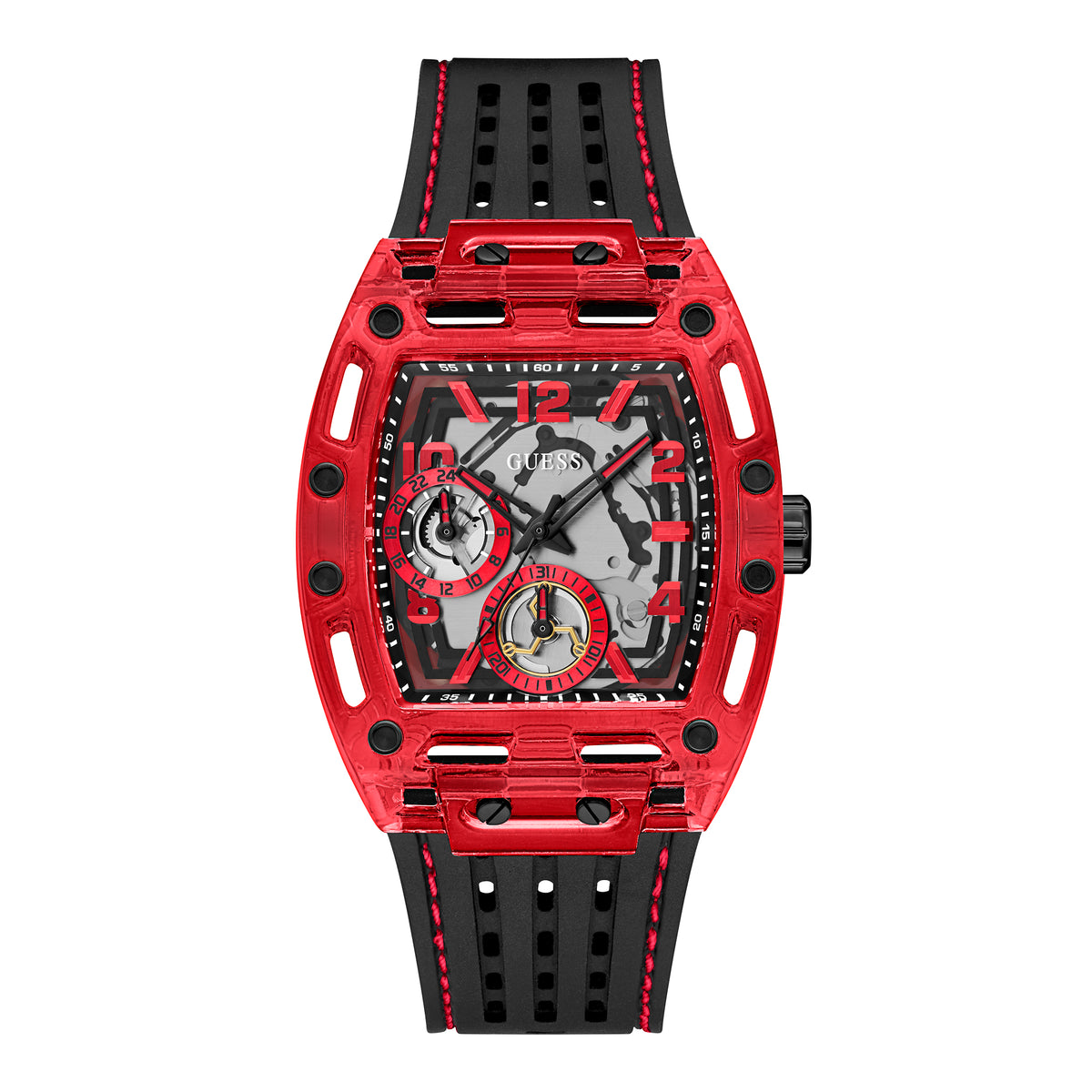 Guess Men's Watch Red Tone Case Quartz