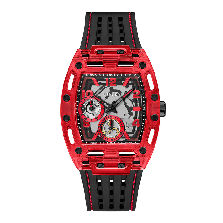 Guess Men's Watch Red Tone Case Quartz