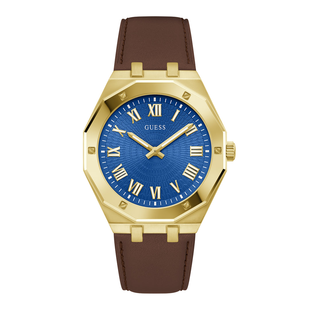 Guess Men's Watch Gold Tone Case Quartz