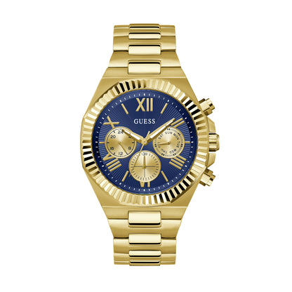 Guess Men's Watch Gold Tone Case Blue Dial Quartz - GW0703G6