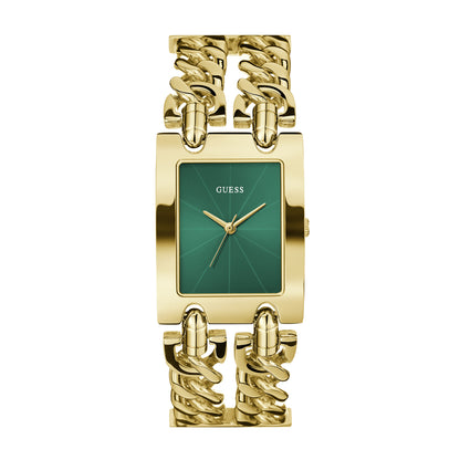 Guess Women's Watch Gold Tone Case Green Dial Quartz - GW0740L2