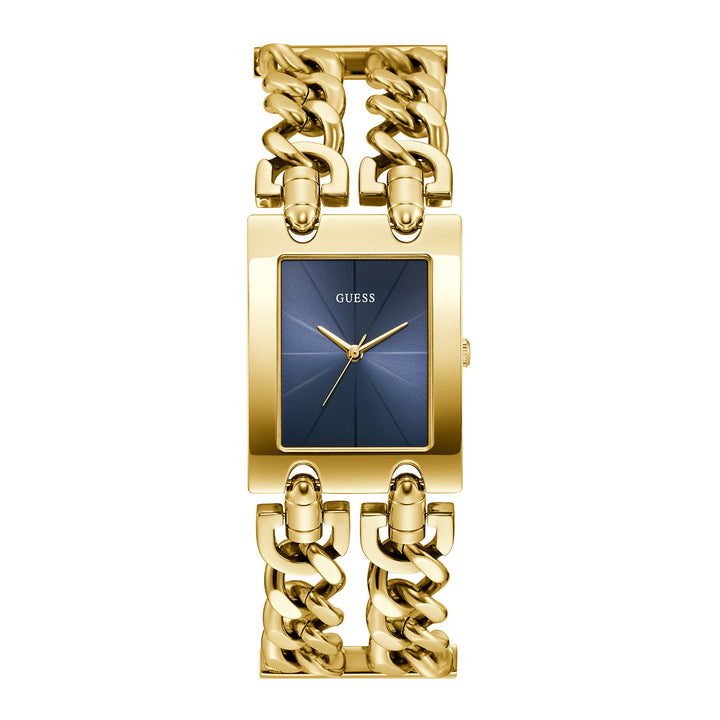 Guess Women's Watch Gold Tone Case Blue Dial Quartz