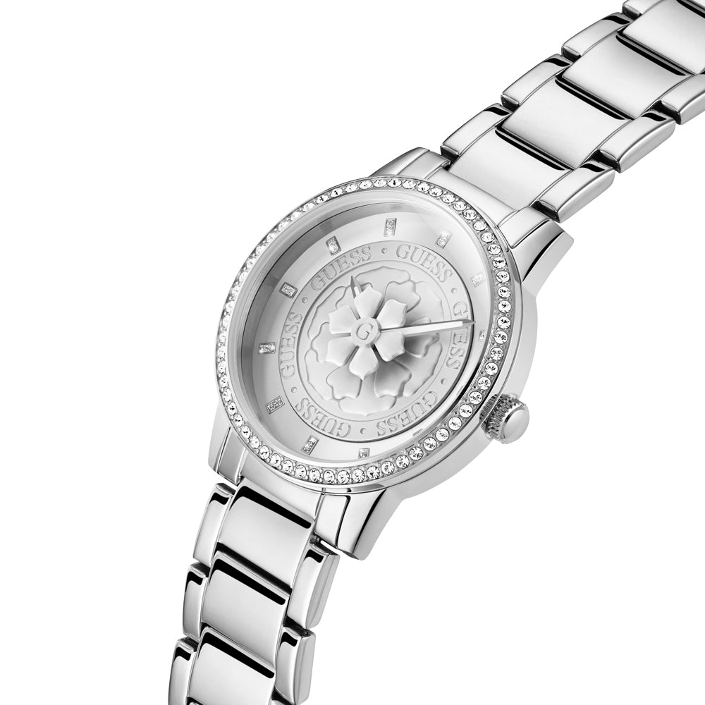 Guess Women's Watch Silver Tone Case Silver Dial Quartz