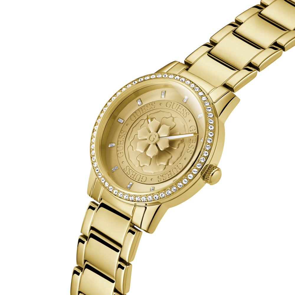 Guess Women's Watch Gold Tone Case Champagne Dial Quartz