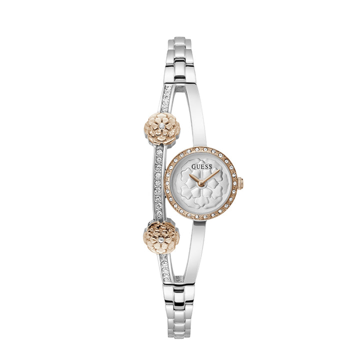 Guess Women's Watch Rose Gold Case Silver Dial Quartz