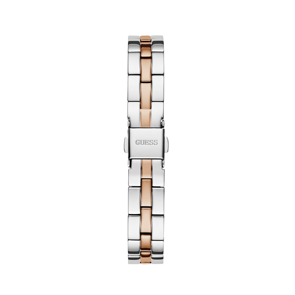 Guess Women's Watch Rose Gold Case Silver Dial Quartz