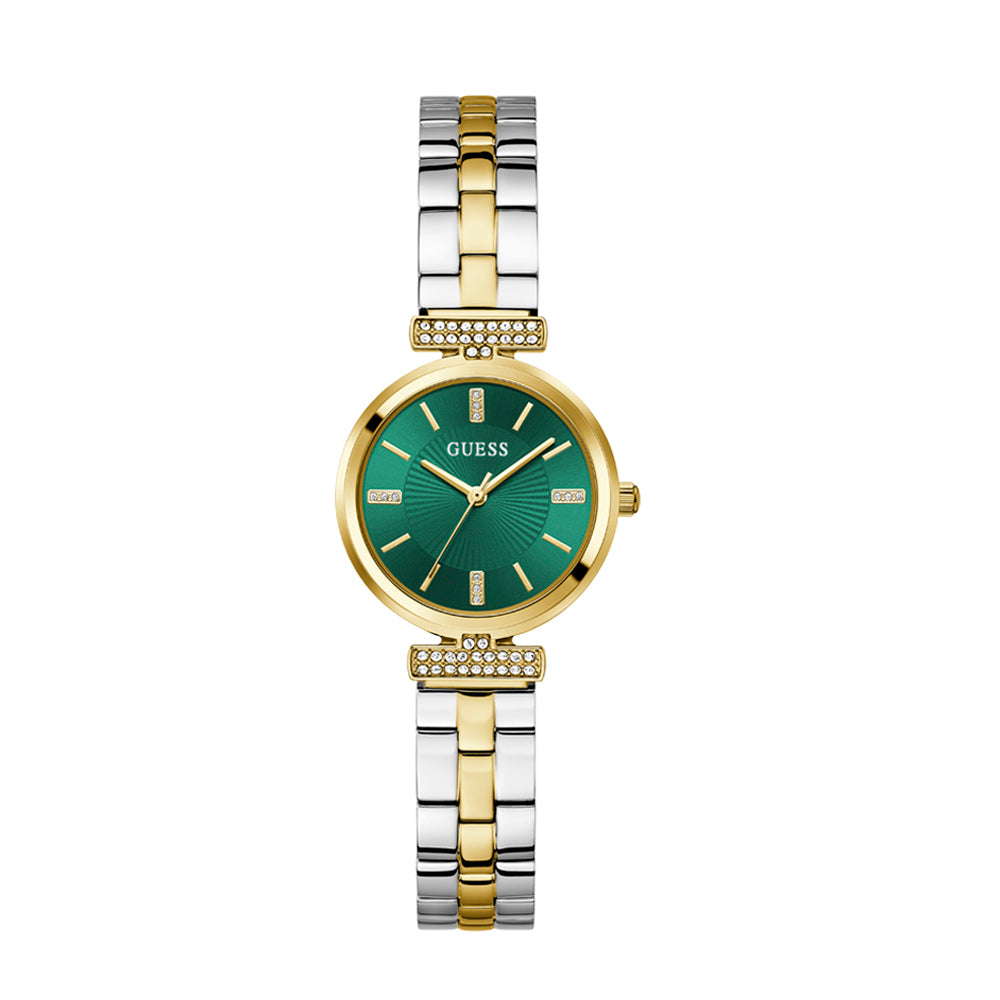 Guess Women's Watch 2-Tone Case Green Dial Quartz
