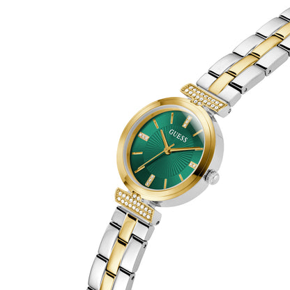 Guess Women's Watch 2-Tone Case Green Dial Quartz