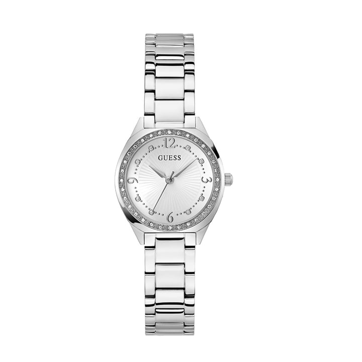 Guess Women's Watch Silver Tone Case White Dial Quartz