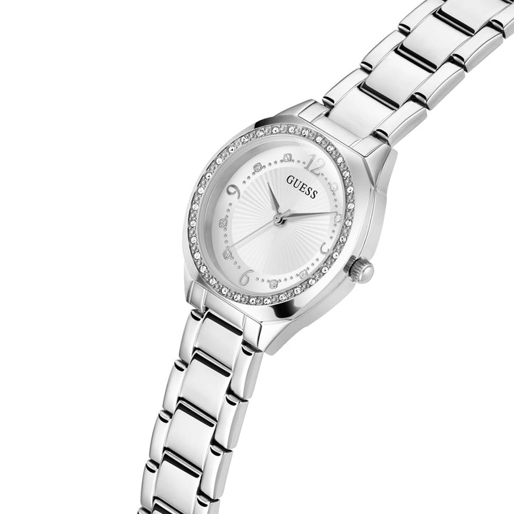 Guess Women's Watch Silver Tone Case White Dial Quartz