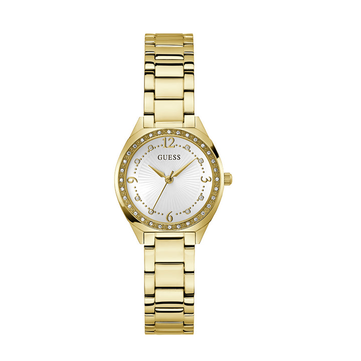 Guess Women's Watch Gold Tone Case White Dial Quartz