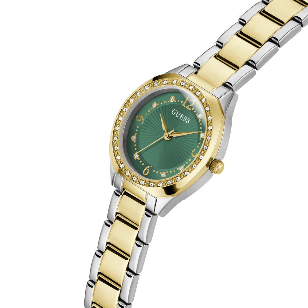 Guess Women's Watch 2-Tone Case Green Dial Quartz