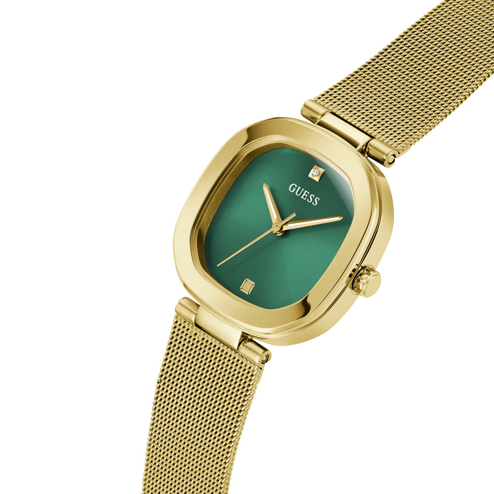 Guess Women's Watch Gold Tone Case Green Dial Quartz