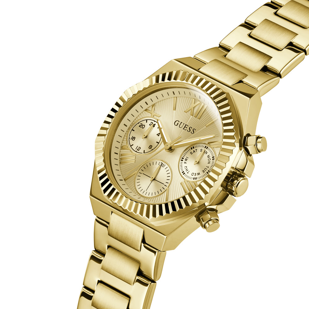 Guess Women's Watch Gold Tone Case Champagne Dial Quartz