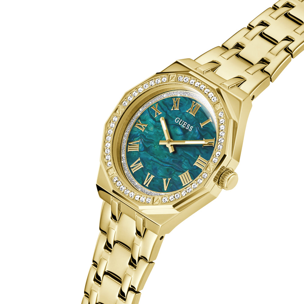 Guess Women's Watch Gold Tone Case Green Dial Quartz