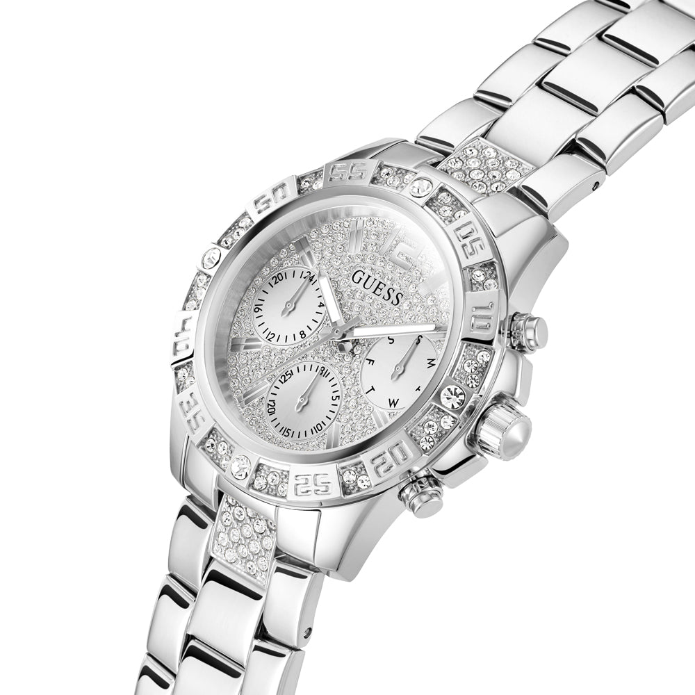 Guess Women's Watch Silver Tone Case Silver Dial Quartz