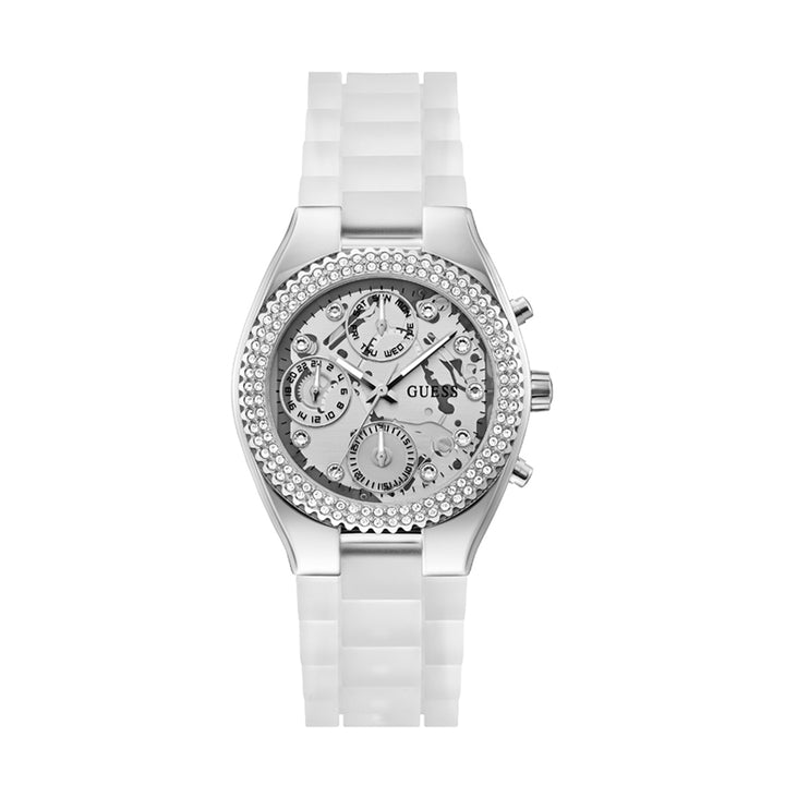 Guess Women's Watch Silver Tone Case Clear Dial Quartz