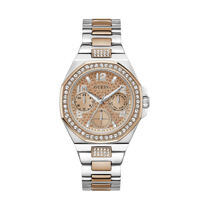 Guess Women's Watch 2-Tone Case Rose Gold Dial Quartz