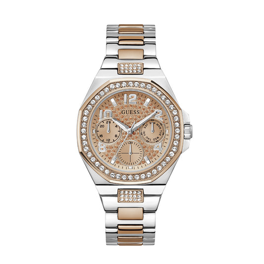 Guess Women's Watch 2-Tone Case Rose Gold Dial Quartz