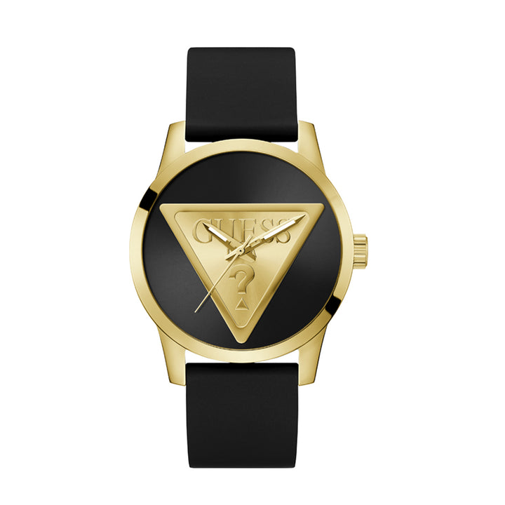 Guess Men's Watch Gold Tone Case Black Dial Quartz