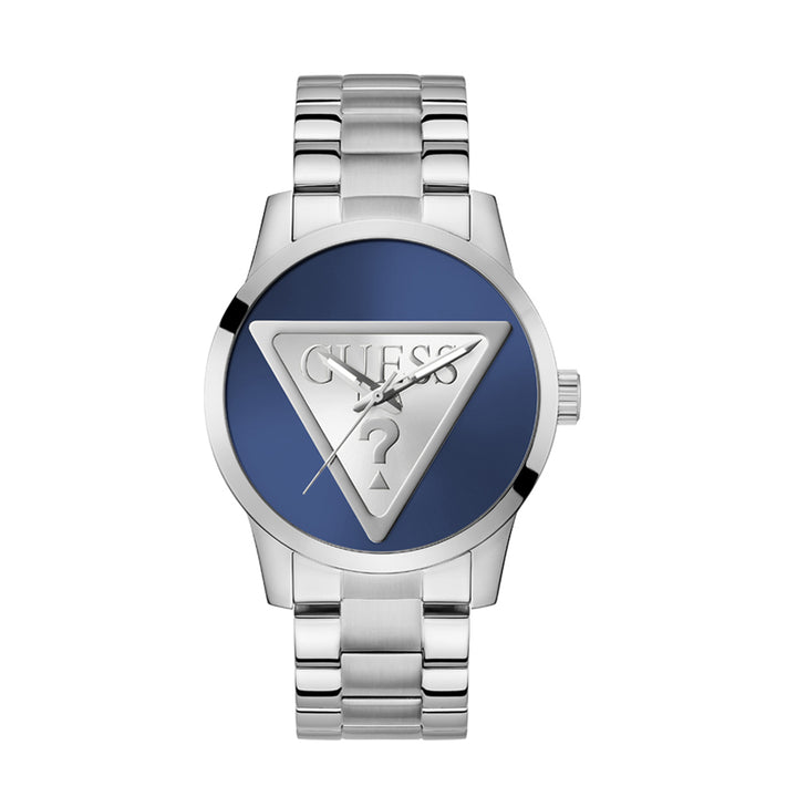 Guess Men's Watch Silver Tone Case Blue Dial Quartz