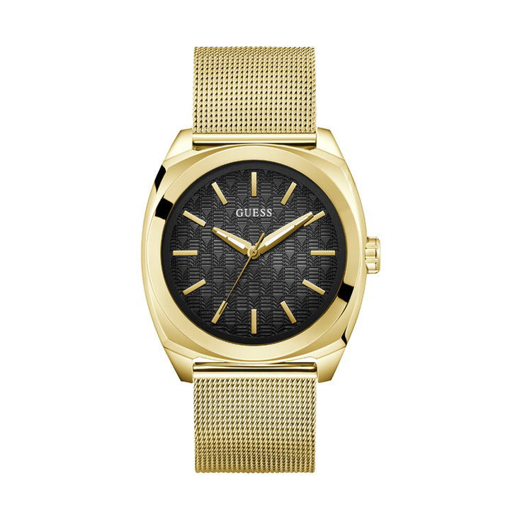 Guess Men's Watch Gold Tone Case Black Dial Quartz