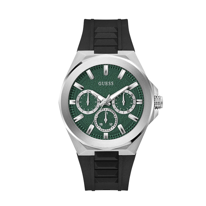 Guess Men's Watch Silver Tone Case Green Dial Quartz