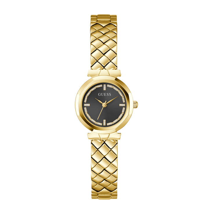 Guess Women's Watch Gold Tone Case Black Dial Quartz